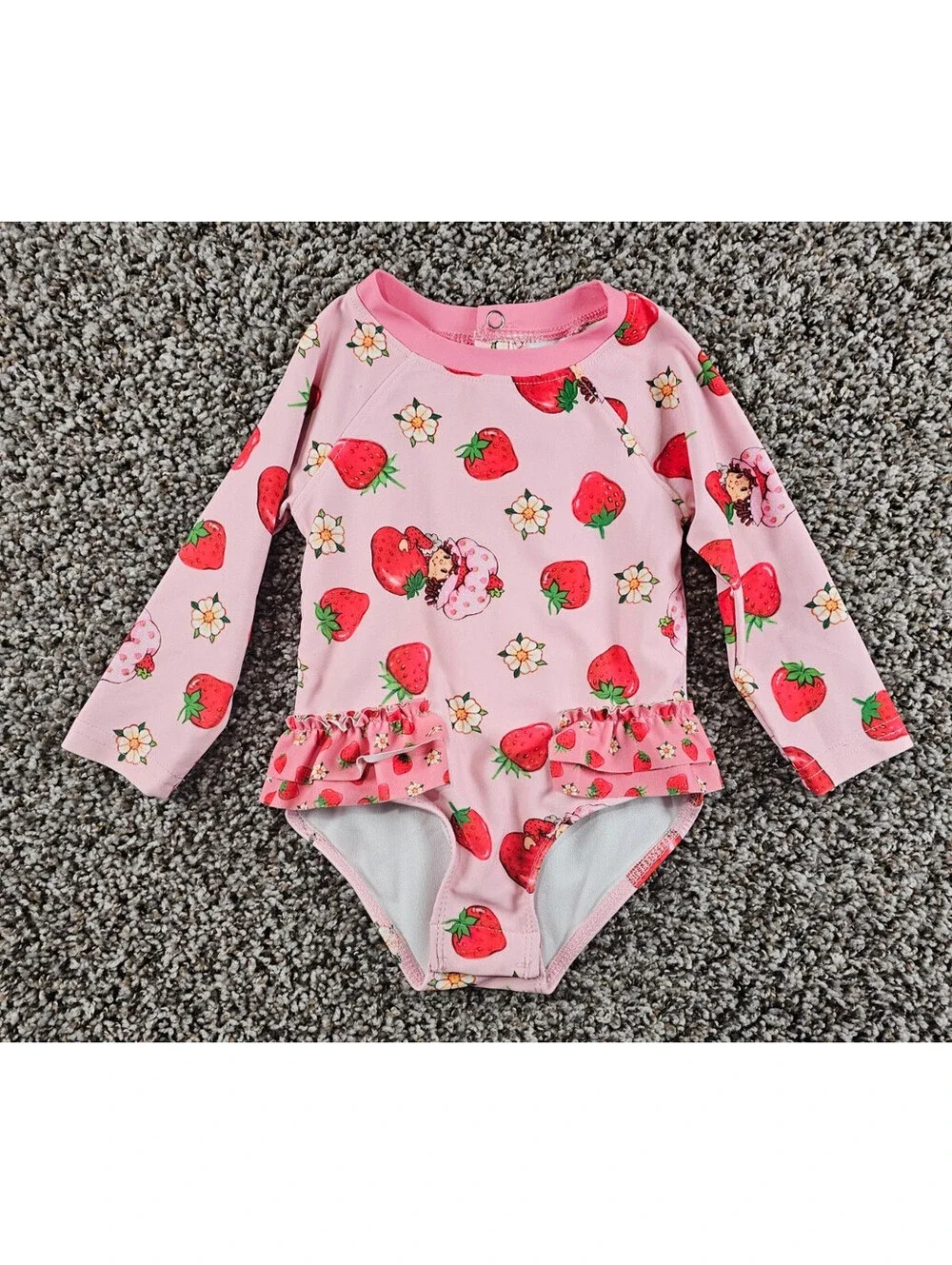World of Strawberry Shortcake Baby Girls Sz 12M One Piece Swimsuit Pink